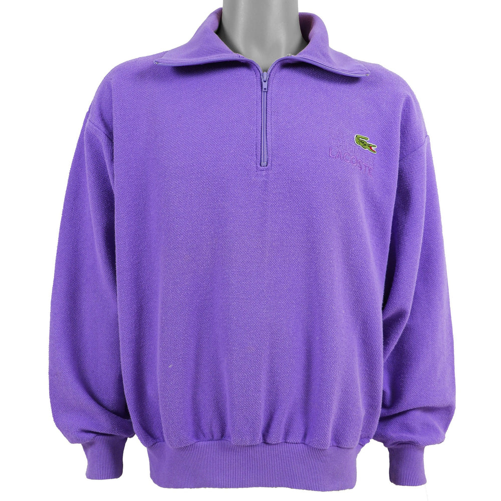 Lacoste - Purple 1/4 Zip Sweatshirt 1990s Large Vintage Retro