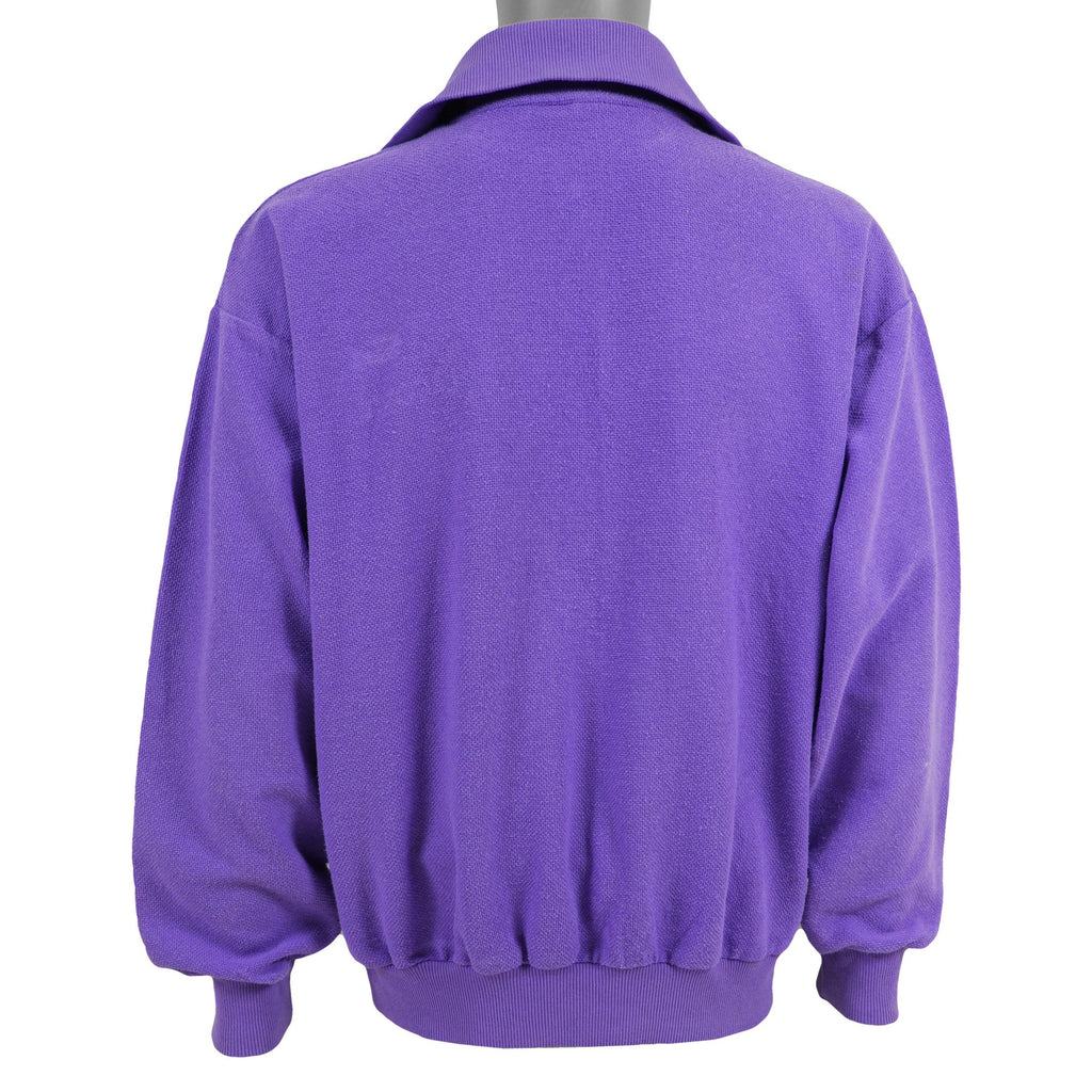 Lacoste - Purple 1/4 Zip Sweatshirt 1990s Large Vintage Retro