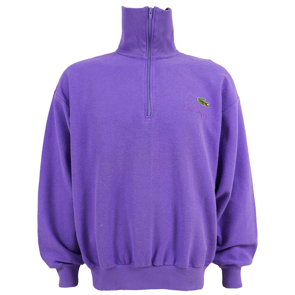 Lacoste - Purple 1/4 Zip Sweatshirt 1990s Large Vintage Retro