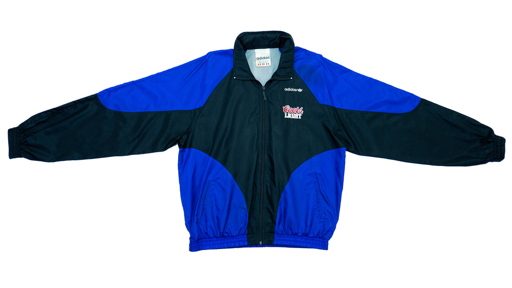 Adidas - Blue & Black Coors Light Windbreaker 1990s Medium Vintage Retro 