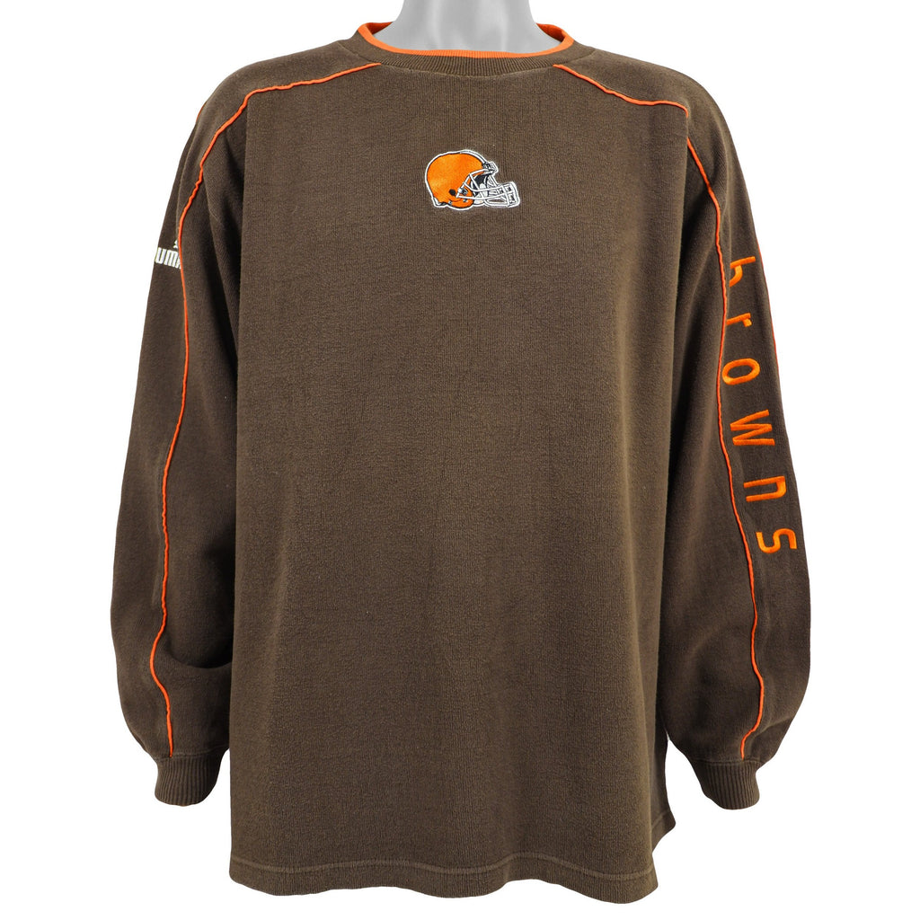 Puma - Cleveland Browns Spell-Out Sweatshirt 1990s XX-Large Vintage Retro NFL Football