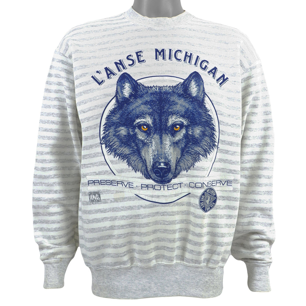 Vintage - LAnse Michigan - Preserve, Protect, Conserve Sweatshirt 1991 Large Vintage Retro