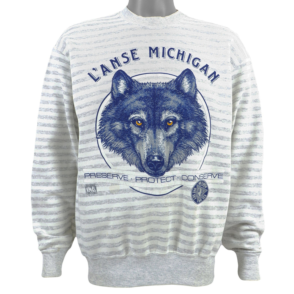 Vintage - LAnse Michigan - Preserve, Protect, Conserve Sweatshirt 1991 Large Vintage Retro