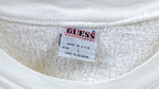 Guess - White Spell-Out Crew Neck Sweatshirt Medium Vintage Retro