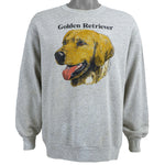 Vintage (Delta) - Grey Golden Retriever Crew Neck Sweatshirt 1988 Medium
