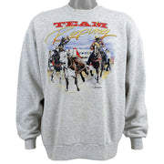 Vintage - Team Roping Crew Neck Sweatshirt 1990s Large Vintage Retro