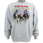 Vintage - Team Roping Crew Neck Sweatshirt 1990s Large Vintage Retro