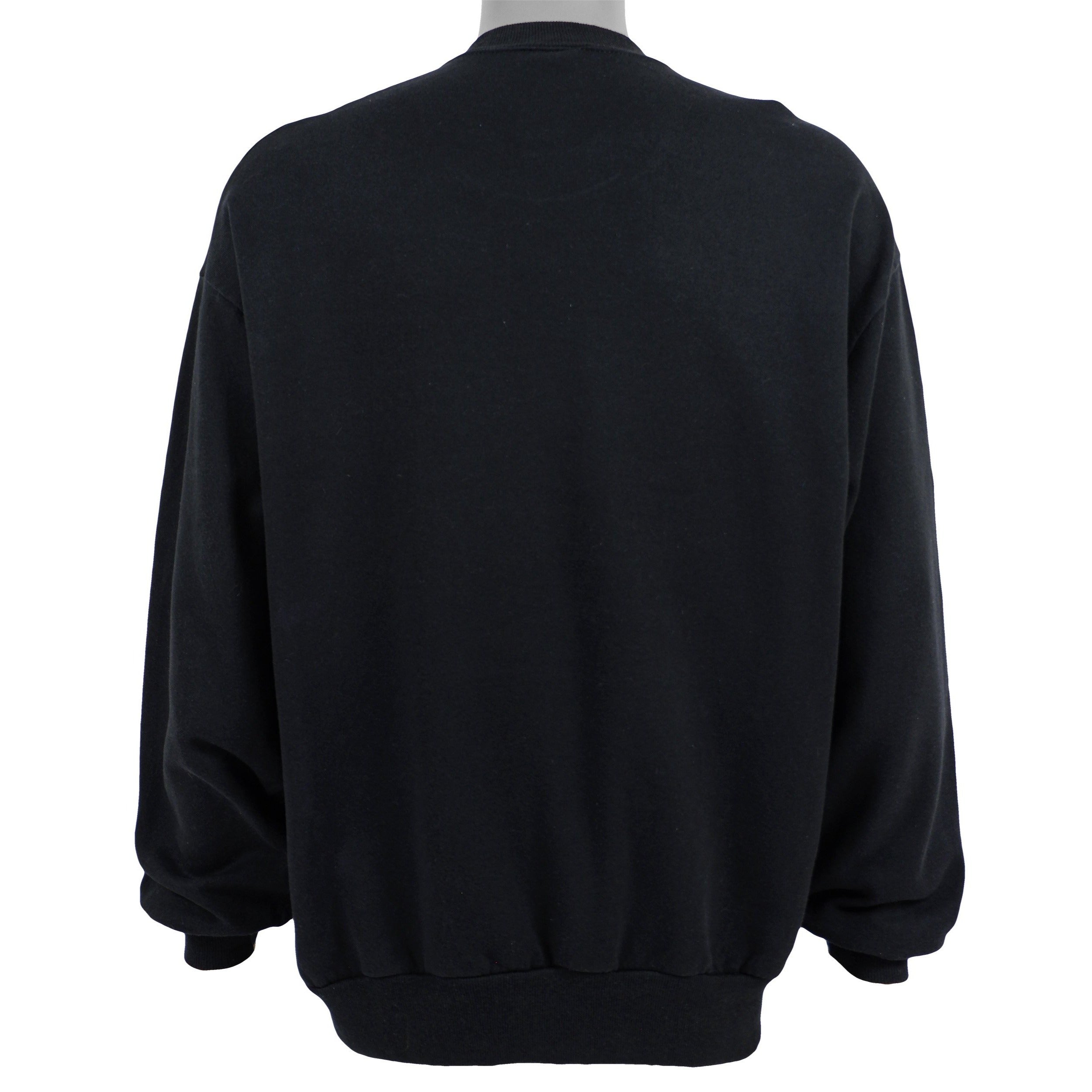 Vintage (Jerzees) - Black Tiger Printed Crew Neck Sweatshirt 1990s Large Vintage Retro