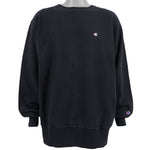 Champion - Black Crew Neck Reverse Weave Sweatshirt 1990s X-Large