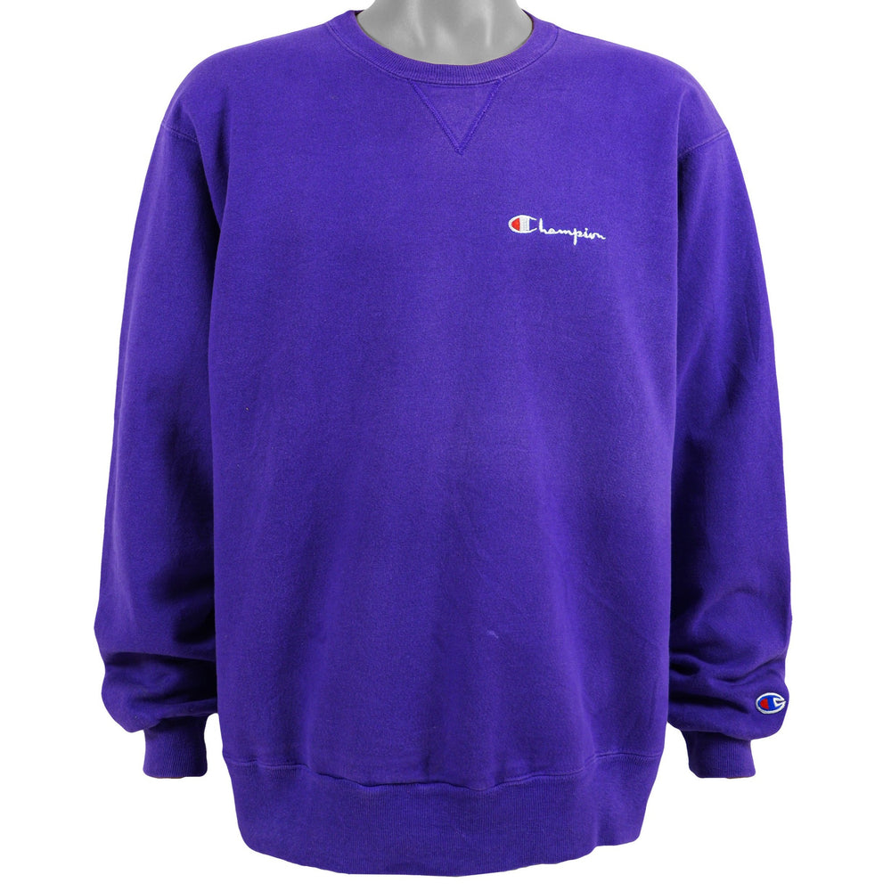 Champion - Blue Crew Neck Sweatshirt 1990s X-Large Vintage Retro