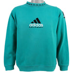 Adidas - Green Crew Neck Sweatshirt 1990s Medium Vintage Retro