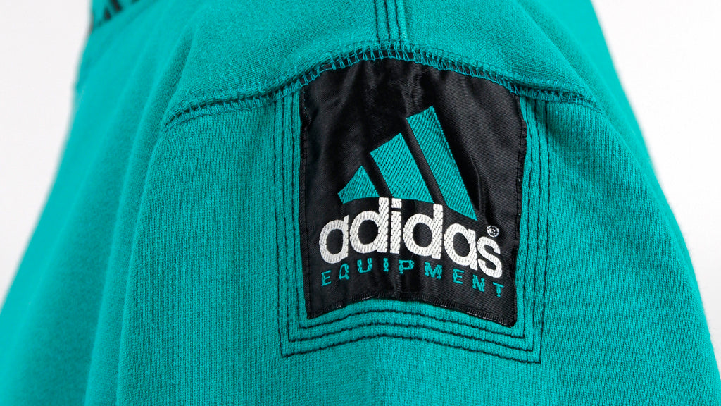 Adidas - Green Crew Neck Sweatshirt 1990s Medium Vintage Retro