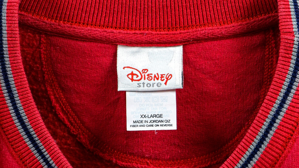 Disney - Red Mickey Mouse Crew Neck Sweatshirt 1990s XX-Large Vintage Retro
