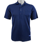 Champion - Blue Mesh Polo T-Shirt 1990s Small Vintage Retro