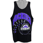 MLB (Hanes) - Colorado Rockies Spell-Out Tank Top 1993 Large Vintage Retro Baseball