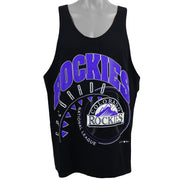 MLB (Hanes) - Colorado Rockies Spell-Out Tank Top 1993 Large Vintage Retro Baseball