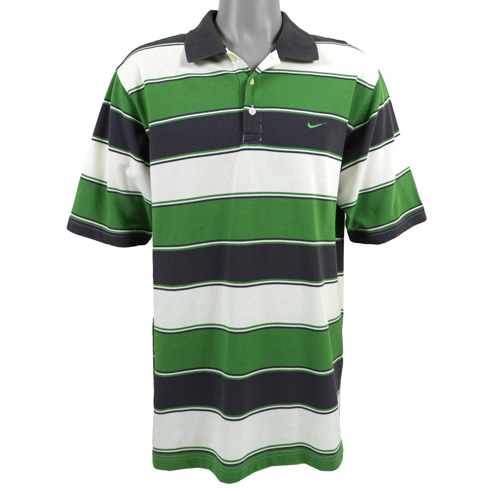 Nike - Tricolor in Stripes Polos T-Shirt 1990s Large Vintage Retro