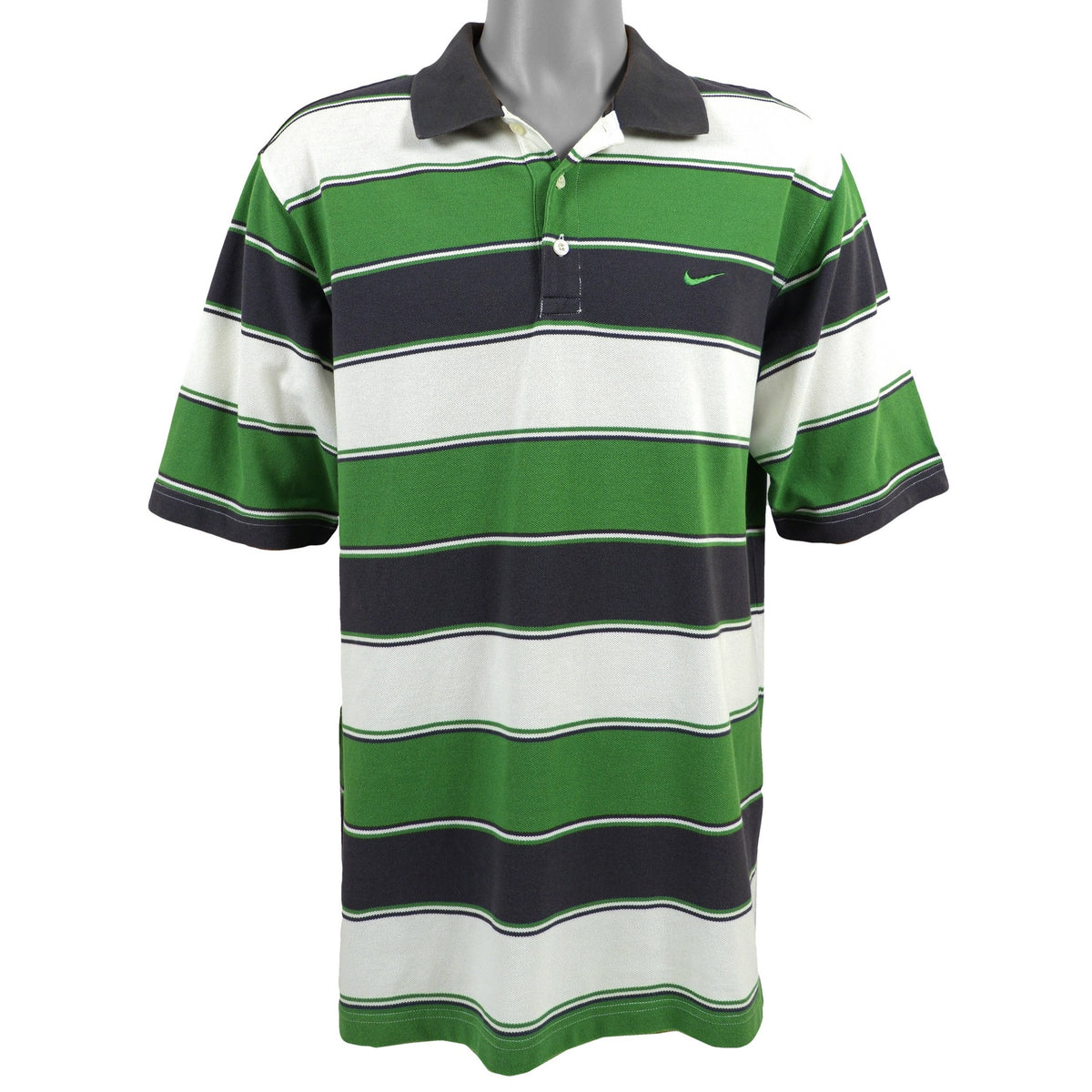 Nike - Tricolor in Stripes Polos T-Shirt 1990s Large Vintage Retro