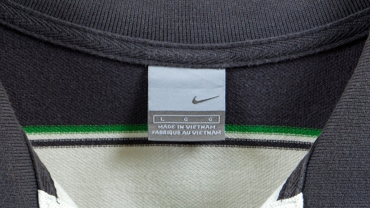 Nike - Tricolor in Stripes Polos T-Shirt 1990s Large Vintage Retro