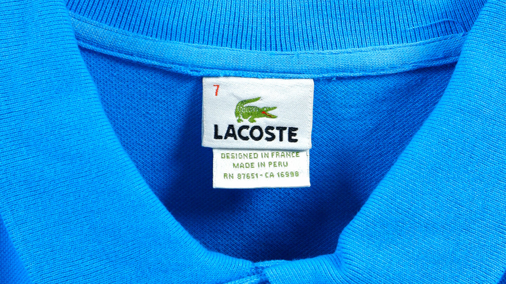 Logo Lacoste Shirt Tag Vintage Lacoste Blue Polo T-Shirt Large