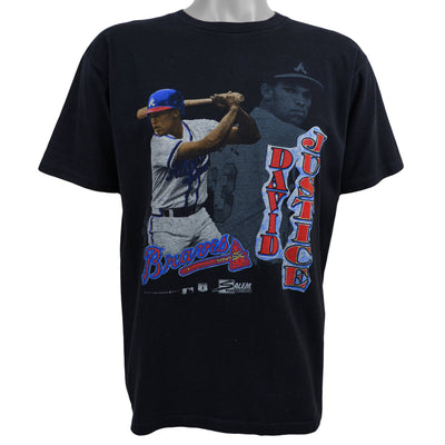 MLB (Salem) - Atlanta Braves, David Justice Spell-Out T-Shirt 1989 Large