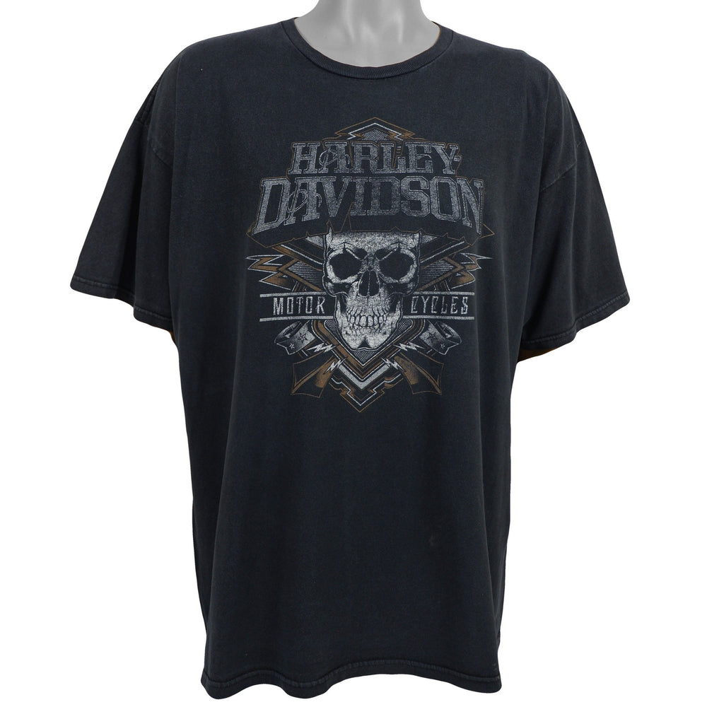 Harley Davidson - Black Printed T-Shirt 1990s X-Large