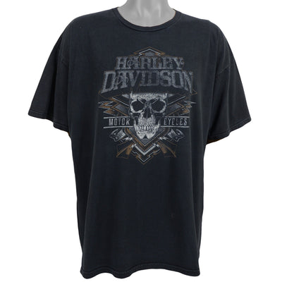 Harley Davidson - Black Printed T-Shirt 1990s X-Large