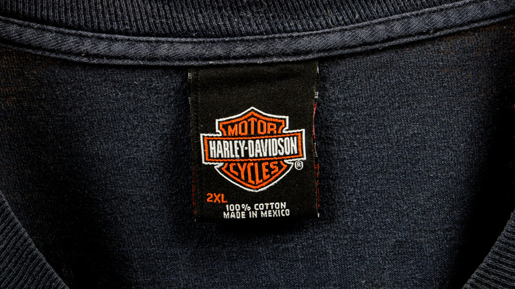 Harley Davidson - Black Printed T-Shirt 1990s X-Large