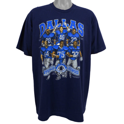 NFL - Dallas Cowboys Players Blue T-Shirt 1990s X-Large