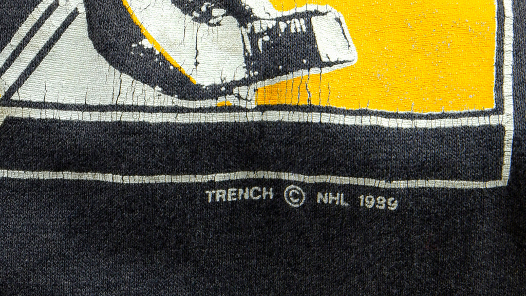NHL (Trench) - Pittsburgh Penguins T-Shirt 1989 X-Large Vintage Retro Hockey