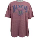 NASCAR (Signal Sport) - Burgundy Nascar Racing Authentic Spell-Out T-Shirt 1990s X-Large vintage Retro