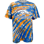 Champion - Denver Broncos Tie-die Spell-Out T-Shirt 1990s Large Vintage Retro NFL Football