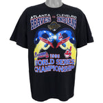 Starter - World Series Championship Braves VS Indians T-Shirt 1995 Large Vintage Retro MLB Baseball