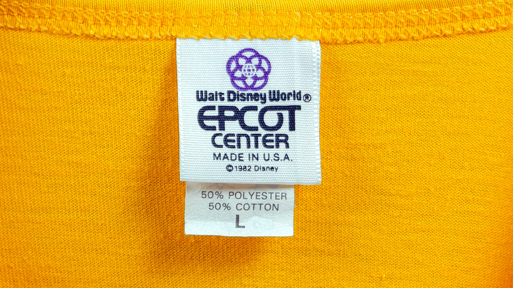 Disney - Epccot Center World Showcase 1/4 Button Long Sleeved Shirt 1990s Large Vintage Retro