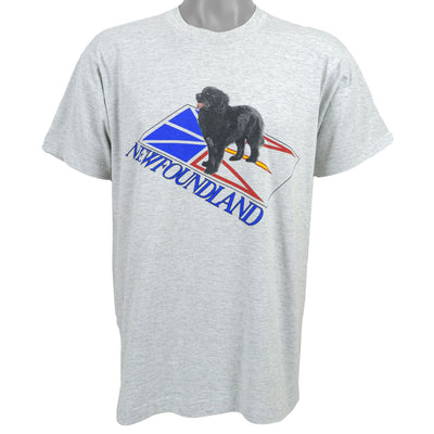 Vintage (Best) - Grey Newfoundland Spell-Out T-Shirt 1990s Large
