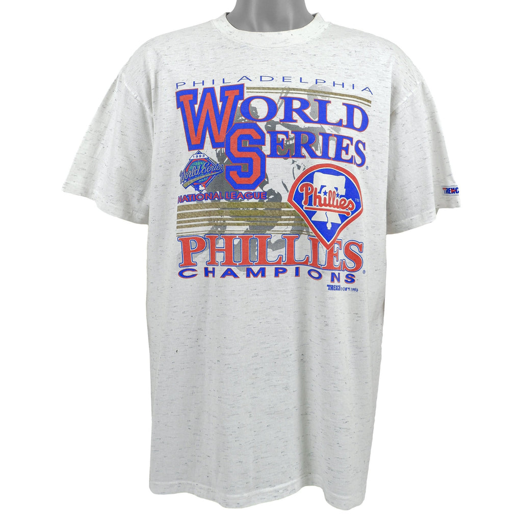 MLB (Trench) -  Philadelphia Phillies Spell-Out T-Shirt 1993  X-Large Vintage Retro Baseball