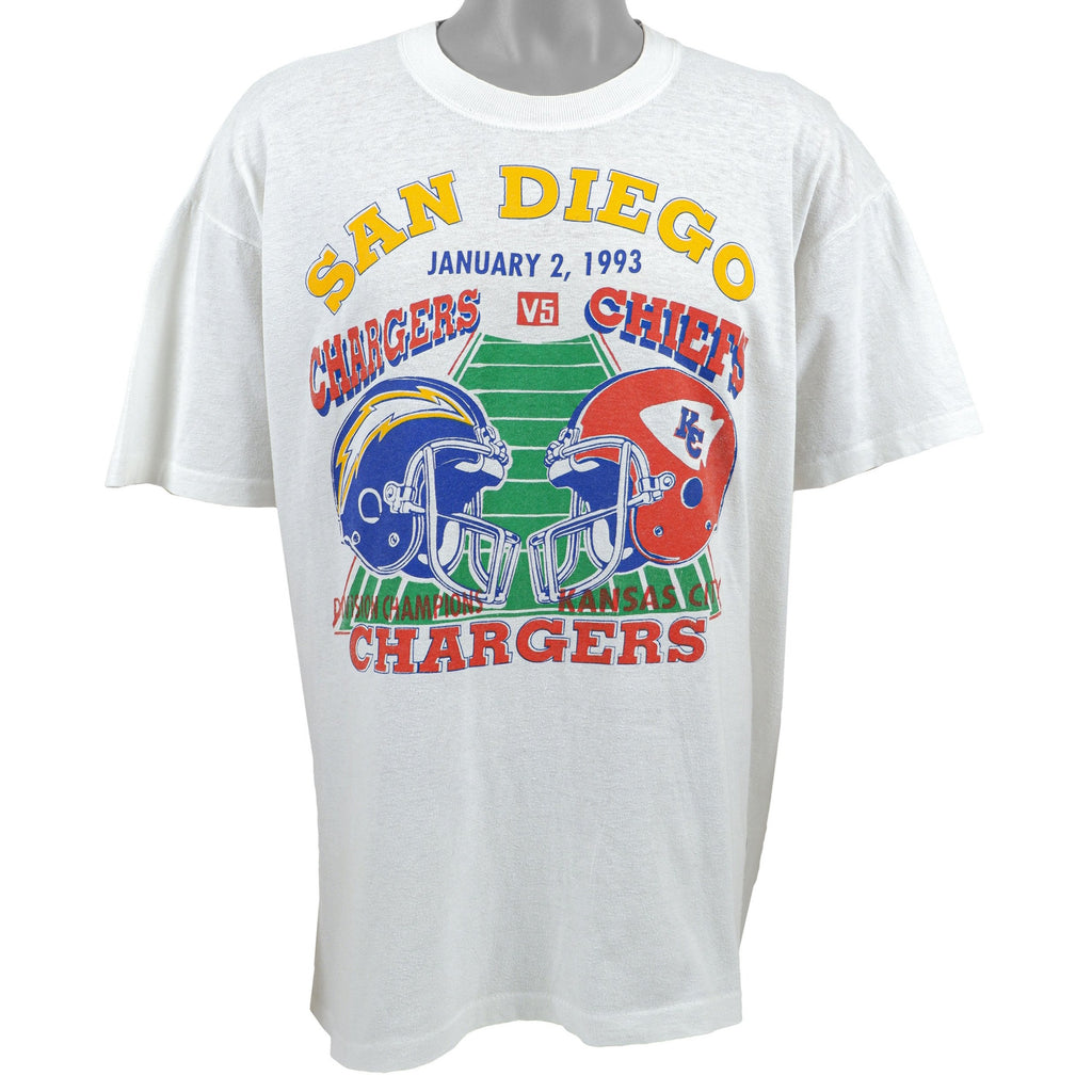 NFL (Trench)- Division Champions Chargers VS Chiefs T-Shirt 1993 X-Large Football