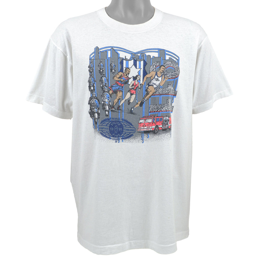 Vintage - World Police Fire Games - Memphis, Tennessee T-Shirt 1991 Large Vintage Retro