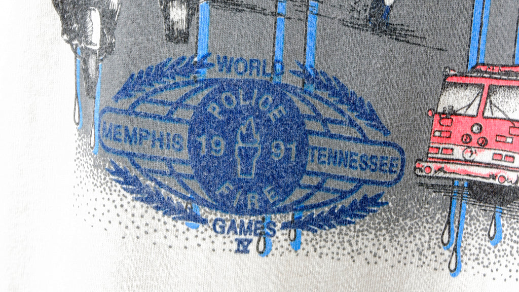 Vintage - World Police Fire Games - Memphis, Tennessee T-Shirt 1991 Large Vintage Retro
