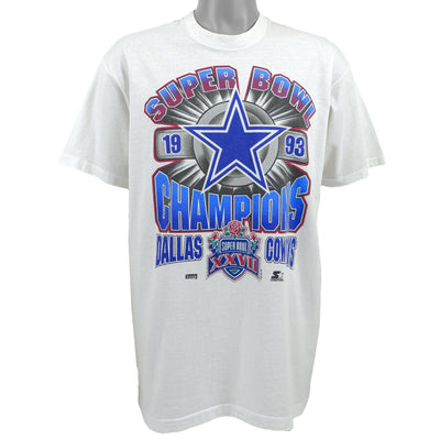Starter - Dallas Cowboys Big Logo & Spell-Out T-Shirt 1993 Large