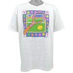 Vintage (Hanes) - Racket & Tennis Ball Single Stitch T-Shirt 1990s X-Large