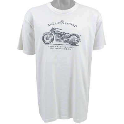 Harley Davidson - White Harley Davidson V-Twin, Greenville, South Carolina T-Shirt 1996 Large