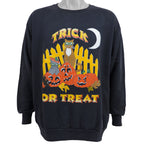 Vintage (Delta) - Black Trick or Treat Crew Neck Sweatshirt 1990s X-Large Vintage Retro