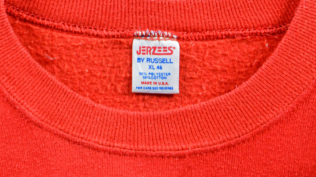 NFL (Jerzees) - Wisconsin Badgers  Big Spell-Out Sweatshirt 1990s Large Vintage Retro Football