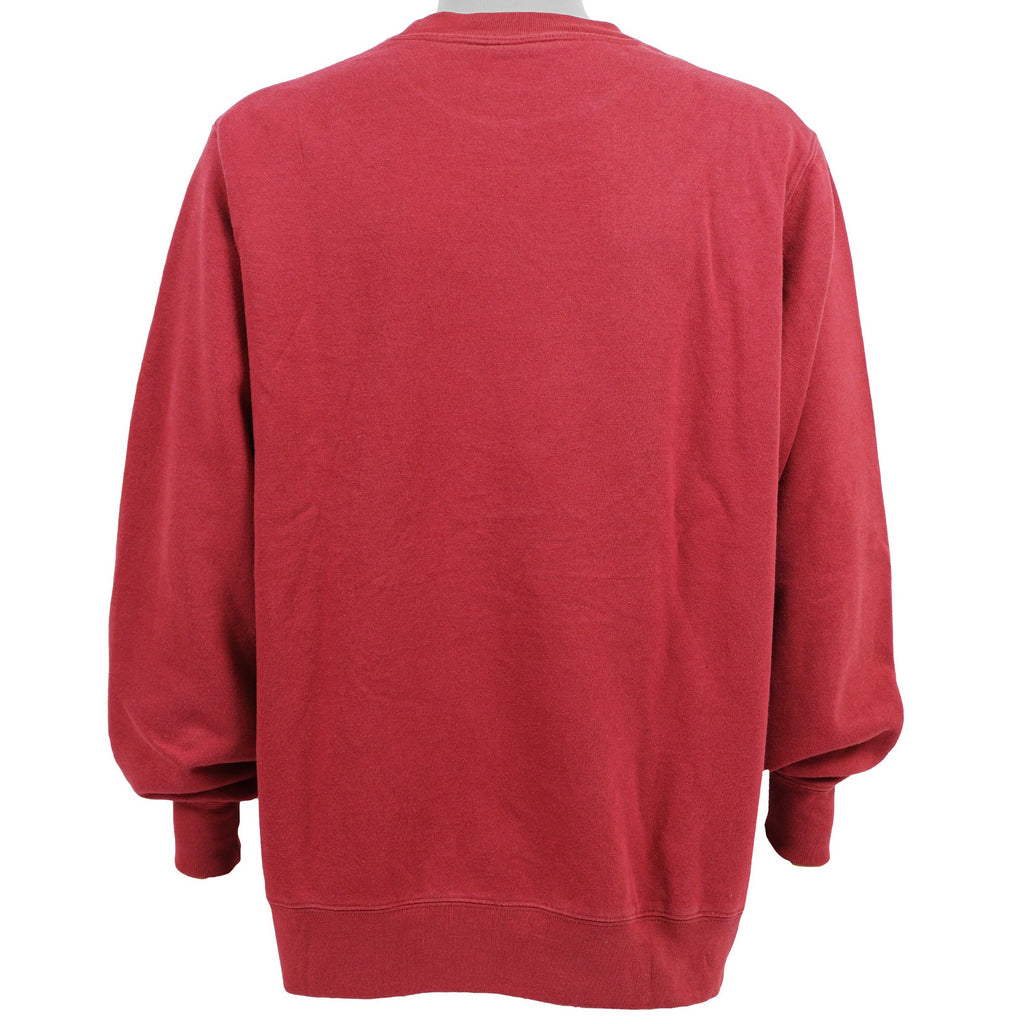 Nautica - Red Spell-out Crew Neck Sweatshirt 1990s Large Vintage Retro