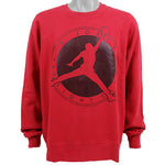 Jordan - Red Air Jordan Flight Club Big Logo Crew Neck Sweatshirt 1990s Large