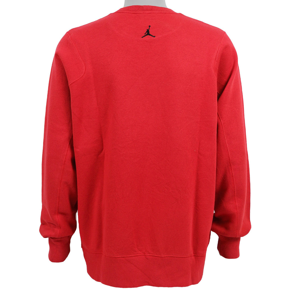 Jordan - Red Jumpman Big Logo Crew Neck Sweatshirt 1990s Large Vintage Retro