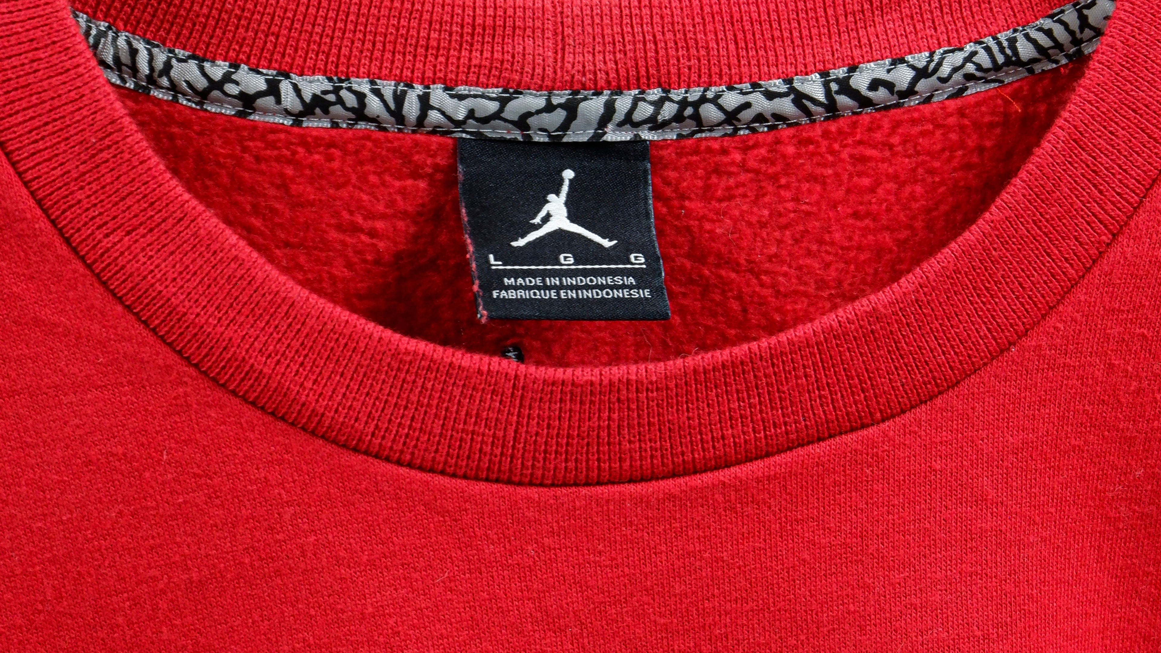 Jordan - Red Jumpman Big Logo Crew Neck Sweatshirt 1990s Large Vintage Retro