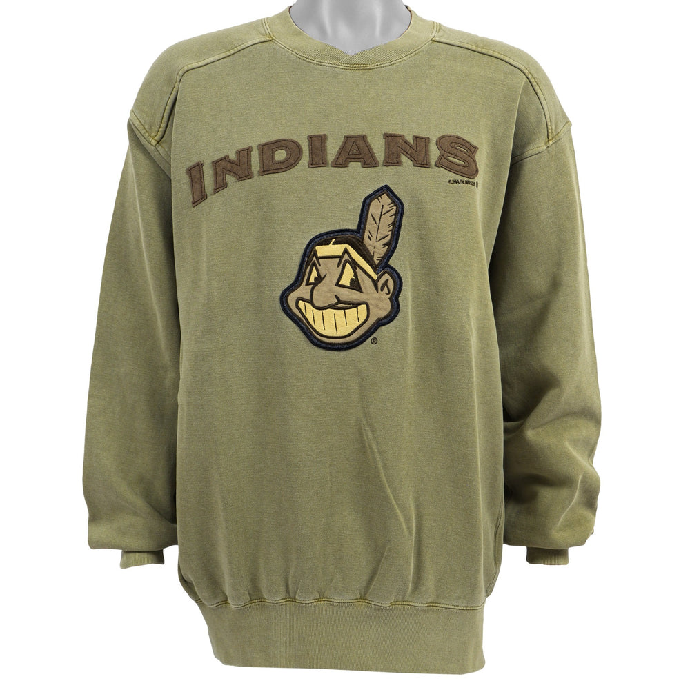 Puma - Cleveland Indians Spell-Out Sweatshirt 2000s Large Vintage Retro NFL Football