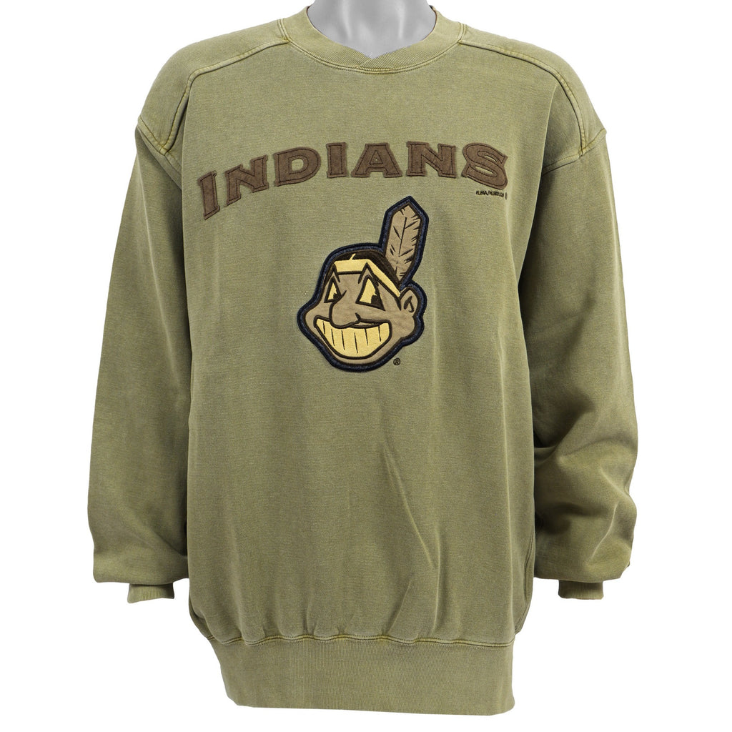 Puma - Cleveland Indians Spell-Out Sweatshirt 2000s Large Vintage Retro NFL Football